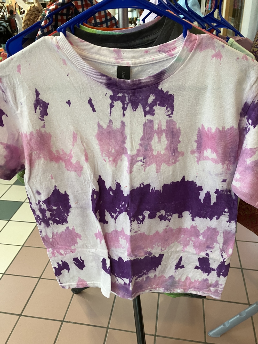 Women's Tie-Dye Short Sleeve Tee - Purple & Pink